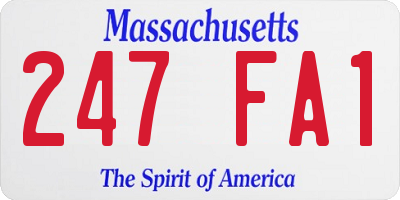 MA license plate 247FA1