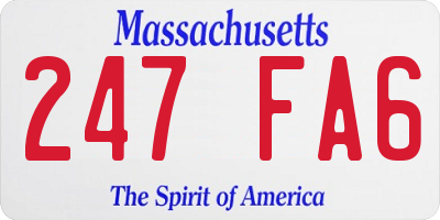 MA license plate 247FA6