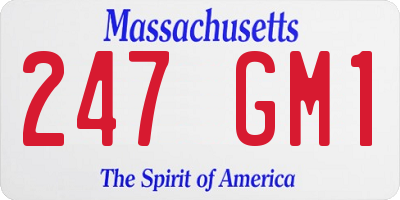MA license plate 247GM1