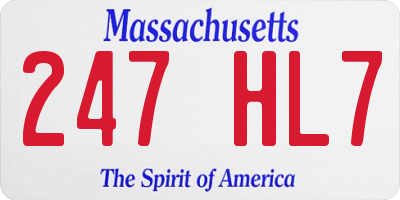 MA license plate 247HL7