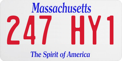 MA license plate 247HY1