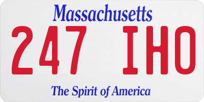 MA license plate 247IH0