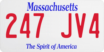 MA license plate 247JV4