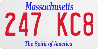 MA license plate 247KC8