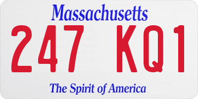 MA license plate 247KQ1