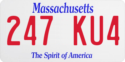 MA license plate 247KU4