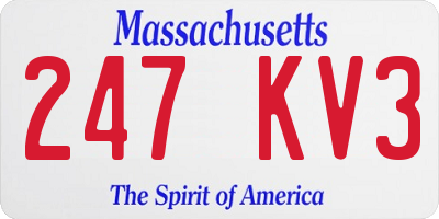 MA license plate 247KV3