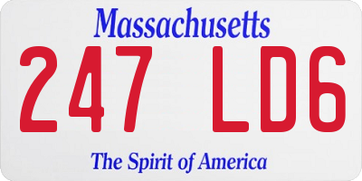 MA license plate 247LD6