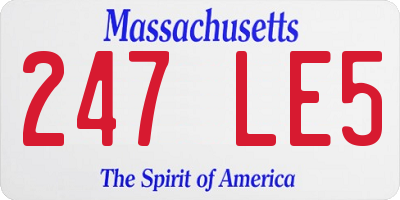 MA license plate 247LE5