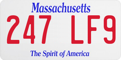 MA license plate 247LF9