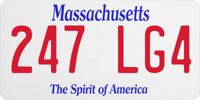 MA license plate 247LG4