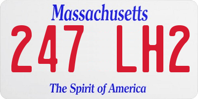 MA license plate 247LH2