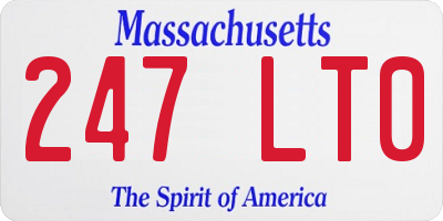 MA license plate 247LT0