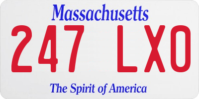 MA license plate 247LX0