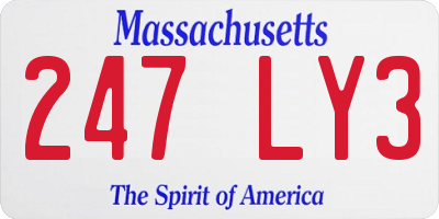 MA license plate 247LY3
