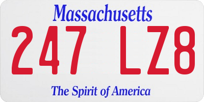 MA license plate 247LZ8