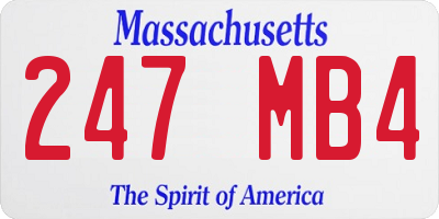 MA license plate 247MB4