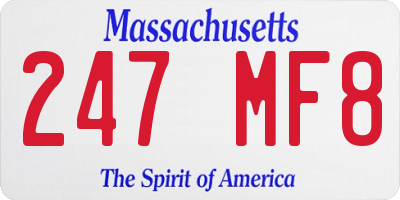 MA license plate 247MF8