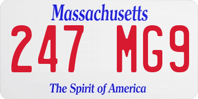 MA license plate 247MG9