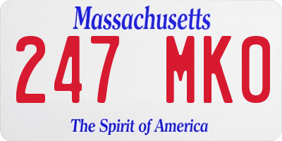 MA license plate 247MK0