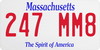MA license plate 247MM8