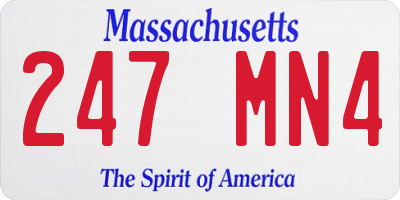 MA license plate 247MN4