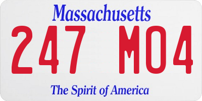 MA license plate 247MO4