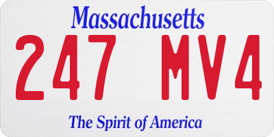 MA license plate 247MV4