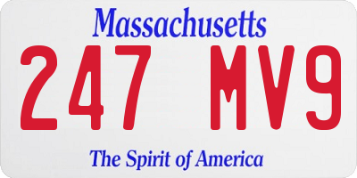 MA license plate 247MV9