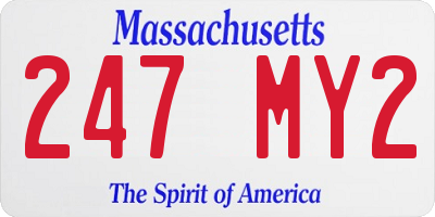 MA license plate 247MY2