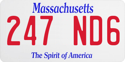 MA license plate 247ND6
