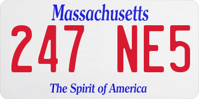 MA license plate 247NE5