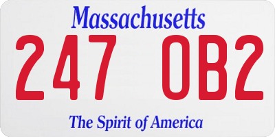 MA license plate 247OB2