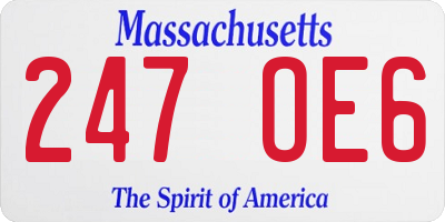 MA license plate 247OE6