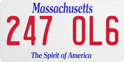 MA license plate 247OL6