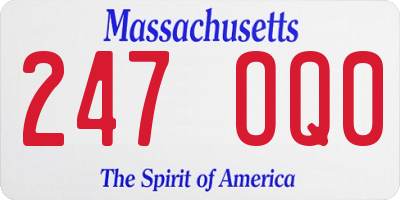 MA license plate 247OQ0