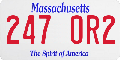MA license plate 247OR2