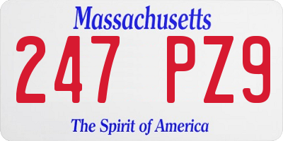 MA license plate 247PZ9