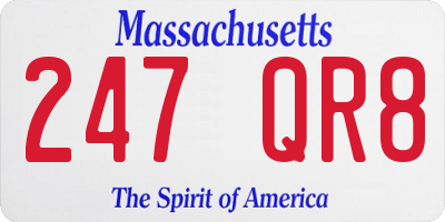 MA license plate 247QR8