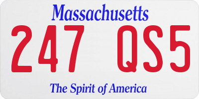 MA license plate 247QS5