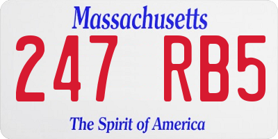 MA license plate 247RB5