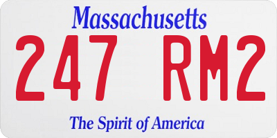 MA license plate 247RM2