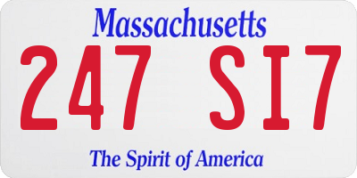 MA license plate 247SI7