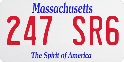 MA license plate 247SR6