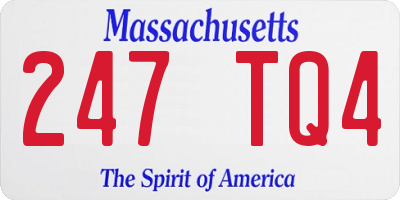 MA license plate 247TQ4