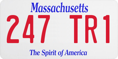 MA license plate 247TR1