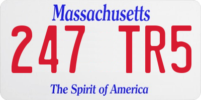 MA license plate 247TR5