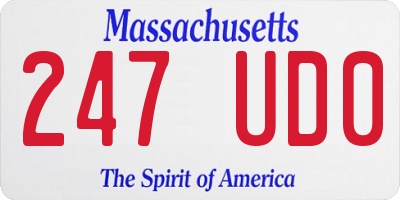MA license plate 247UD0