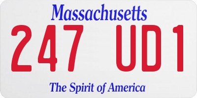 MA license plate 247UD1