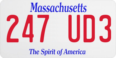 MA license plate 247UD3